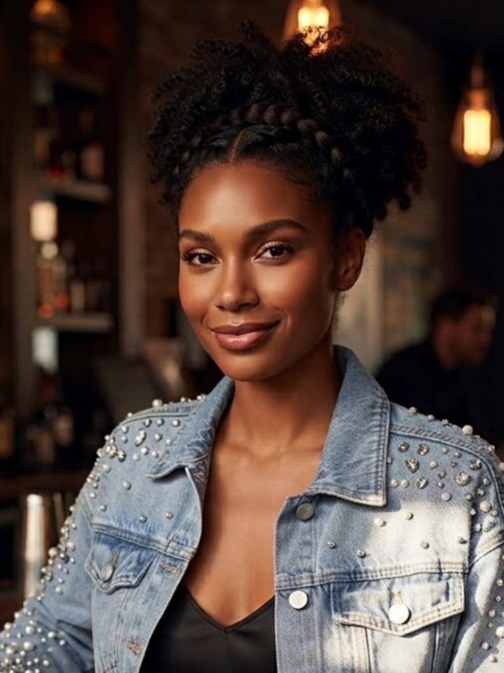 Blank NYC Light Blue Jean Studded Denim Jacket